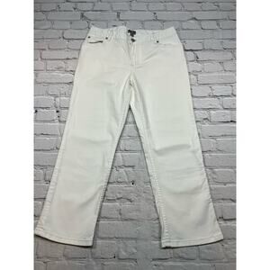 JJill Authentic Fit Cropped White stretch Jeans size 6 Below Waist A720